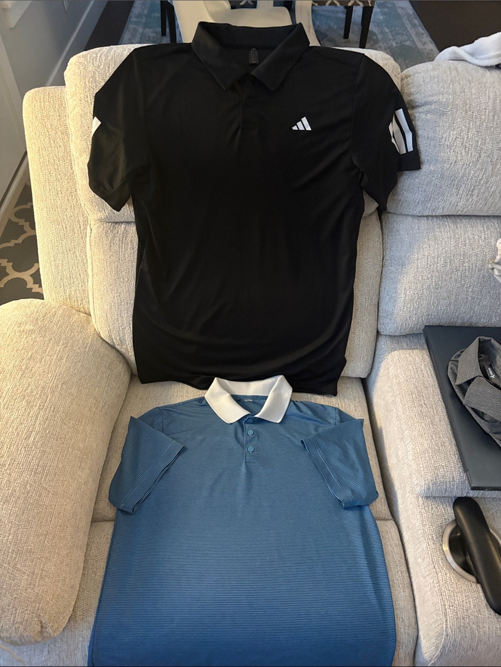 adidas Black & Blue Boys' Moisture-Wicking Polo Shirts - Dual Pack